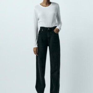 Zara Women's Black Dark Wash High Rise Denim Jeans Size 06
